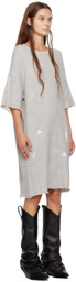 R13 Gray Grunge Minidress