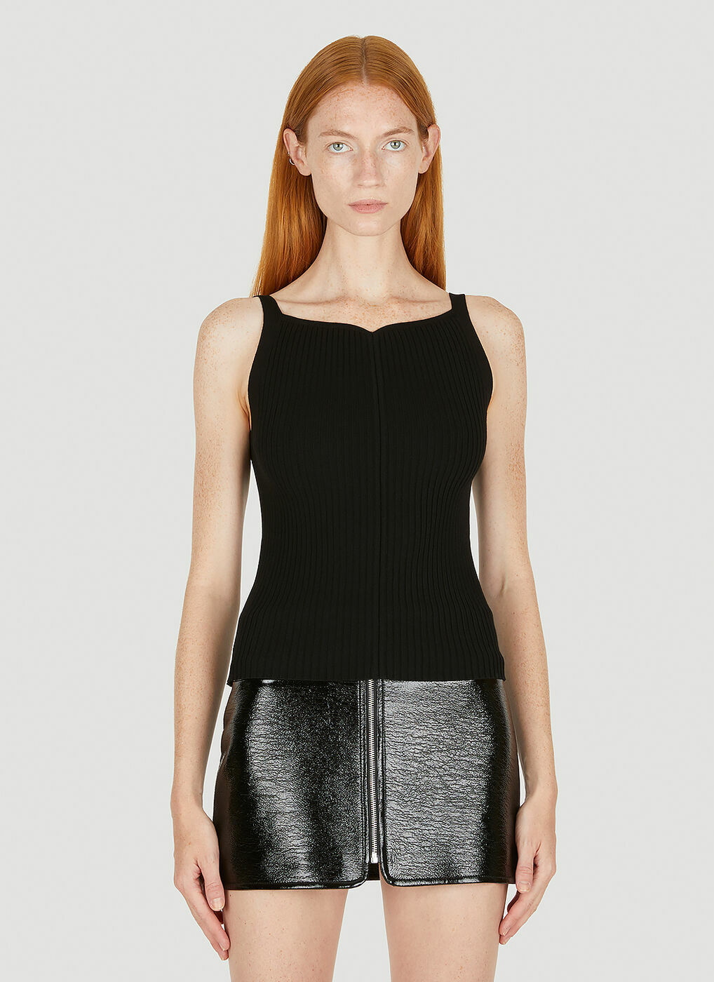 Swallow Tank Top in Black Courreges