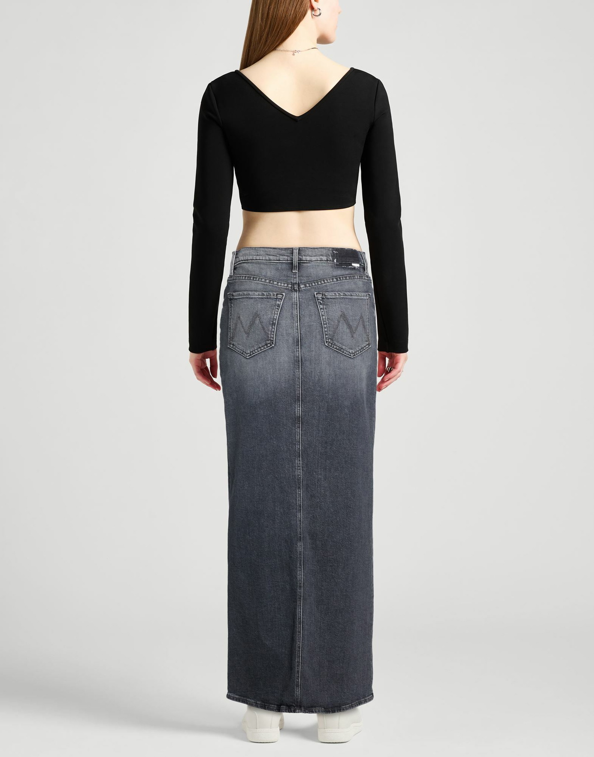 Mother Womens Denim skirt in Black