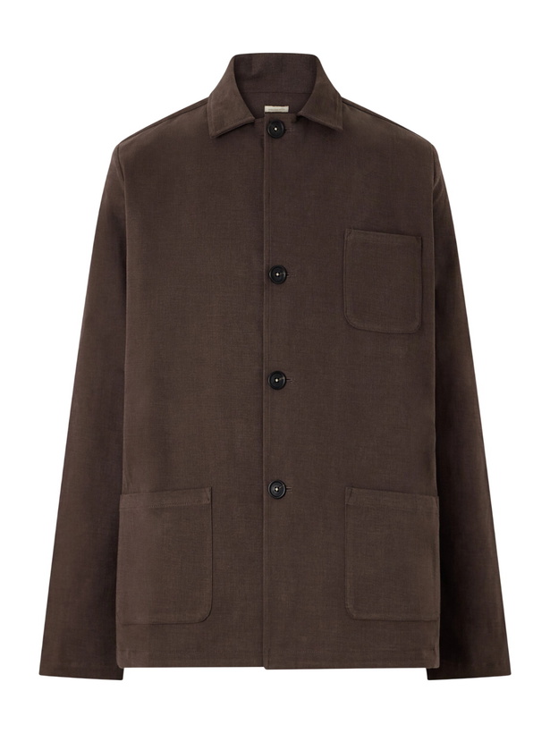 Photo: Massimo Alba - Florida Cotton-Blend Moleskin Overshirt - Brown