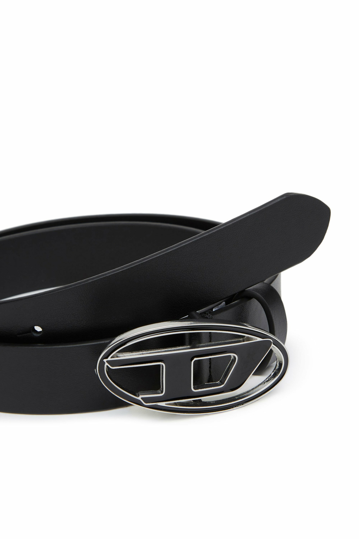 Diesel Leather belt with enamelled buckle - Belts Womens in 