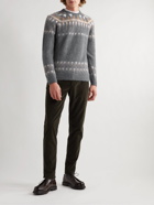 Altea - Fair Isle Brushed Jacquard-Knit Sweater - Gray