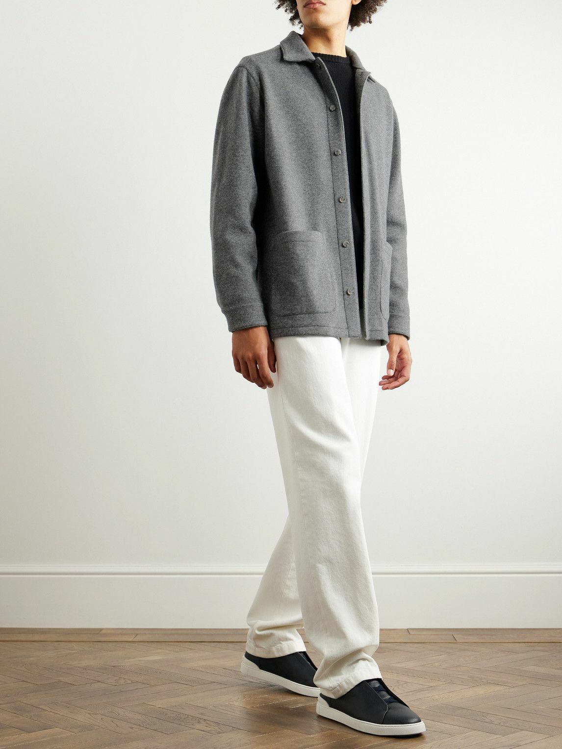 Thom Sweeney - Slim-Fit Cashmere-Blend Cardigan - Gray