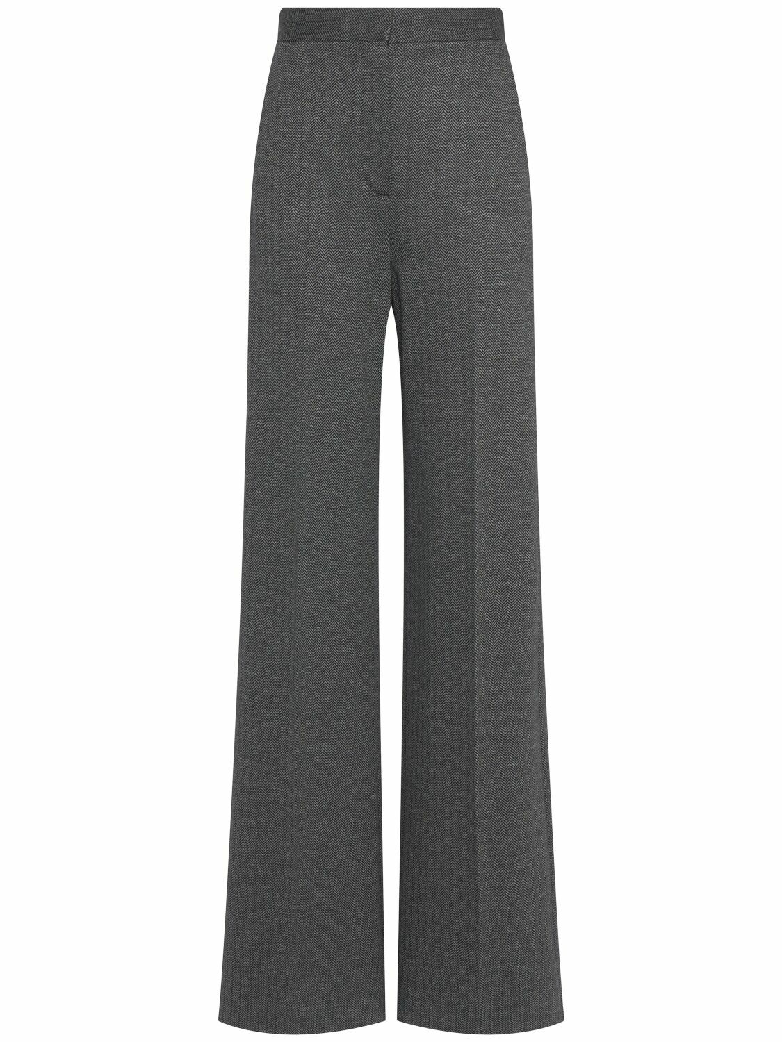MAX MARA Angora Wool Blend Jacquard Wide Pants