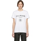 Balmain White Tagged Logo T-Shirt