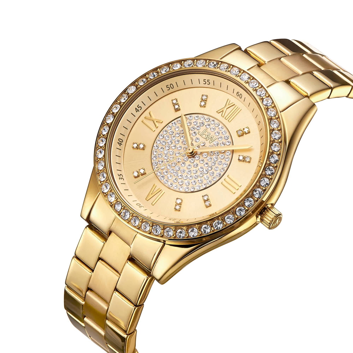 JBW Mondrian Gold Diamond Dial 18kt Gold Plated Stainless Steel Ladies Watch J6303B