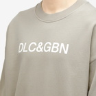 Dolce & Gabbana Men's Logo Crew Sweatshirt in Light Grey