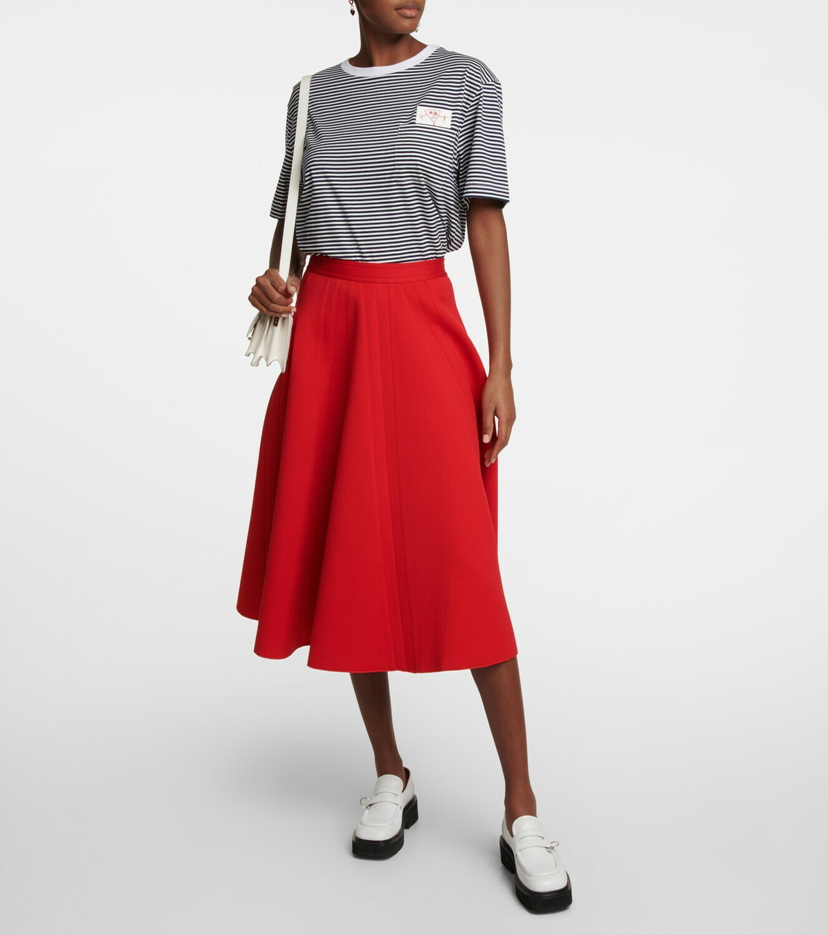 Plan C - Striped oversized cotton-blend t-shirt