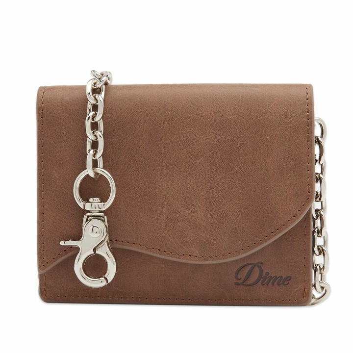 Photo: Dime Men's Chain Leather Wallet in Brown 