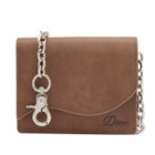 Dime Men's Chain Leather Wallet in Brown 