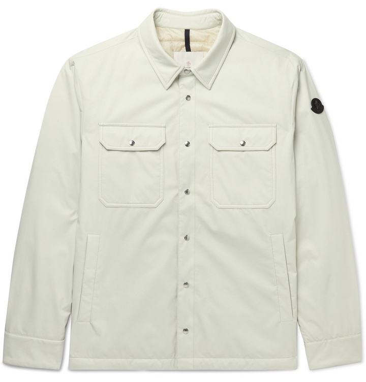 Photo: MONCLER - Delly Logo-Appliquéd Ripstop Down Overshirt - Neutrals