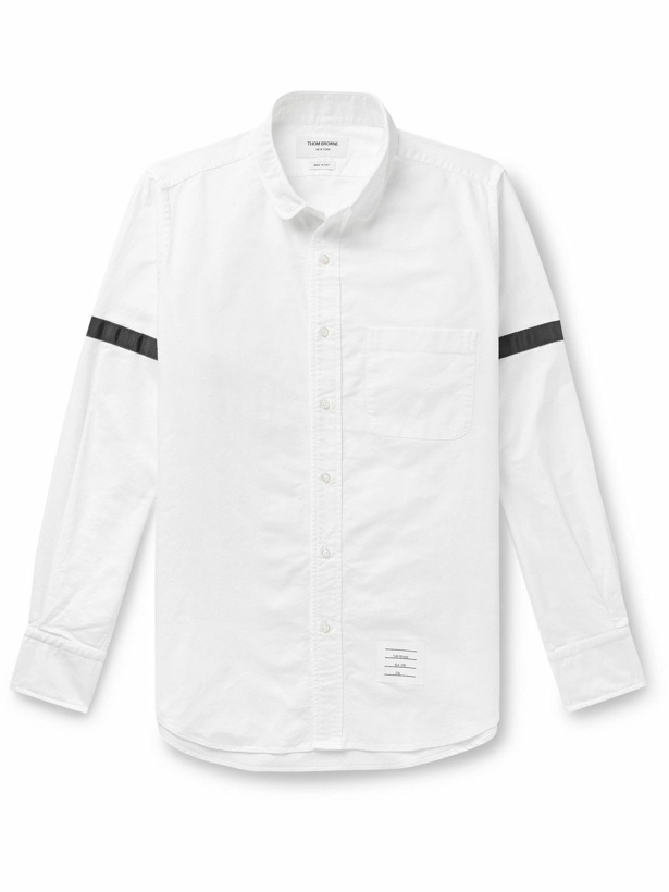 Photo: Thom Browne - Grosgrain-Trimmed Cotton Oxford Shirt - White