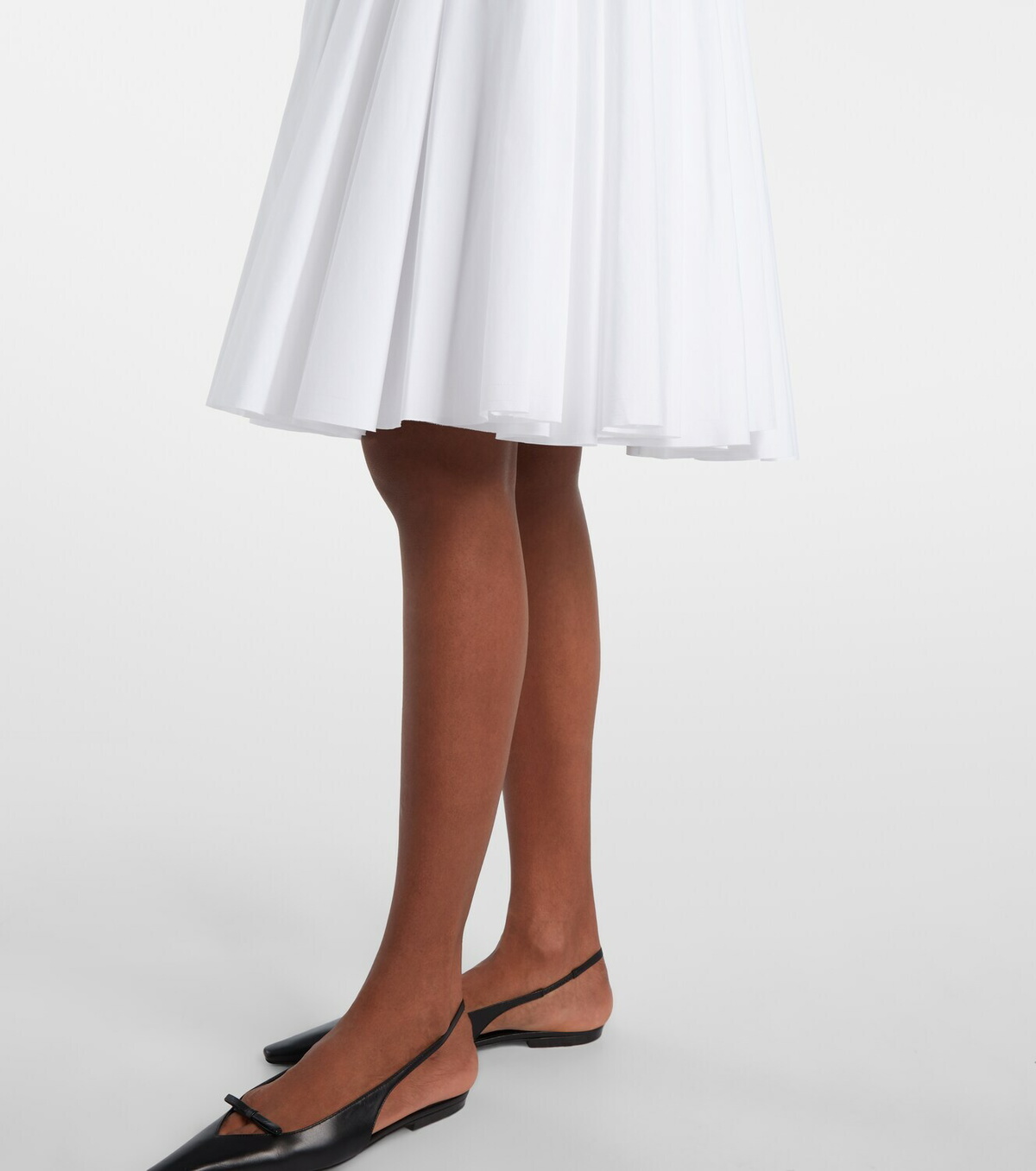 Ami Paris Corolla gathered cotton midi skirt