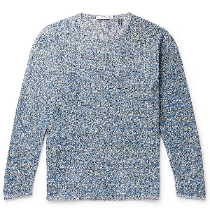 Photo: Inis Meáin - Deora Aille Ribbed Mélange Linen Sweater - Blue