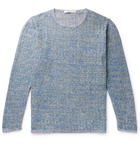 Inis Meáin - Deora Aille Ribbed Mélange Linen Sweater - Blue