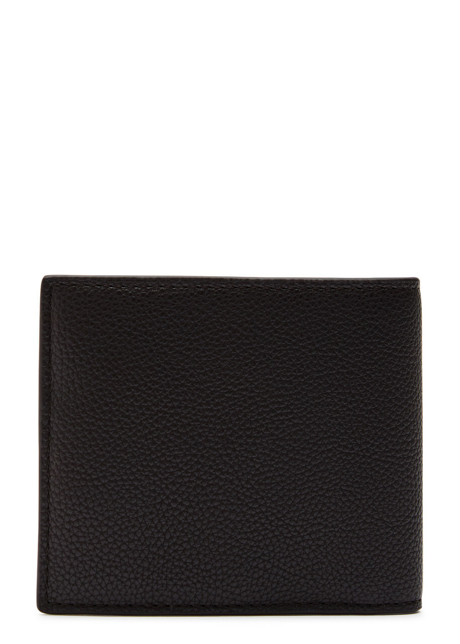 Boss Ray Logo Grained Leather Wallet - Dark Brown - One Size