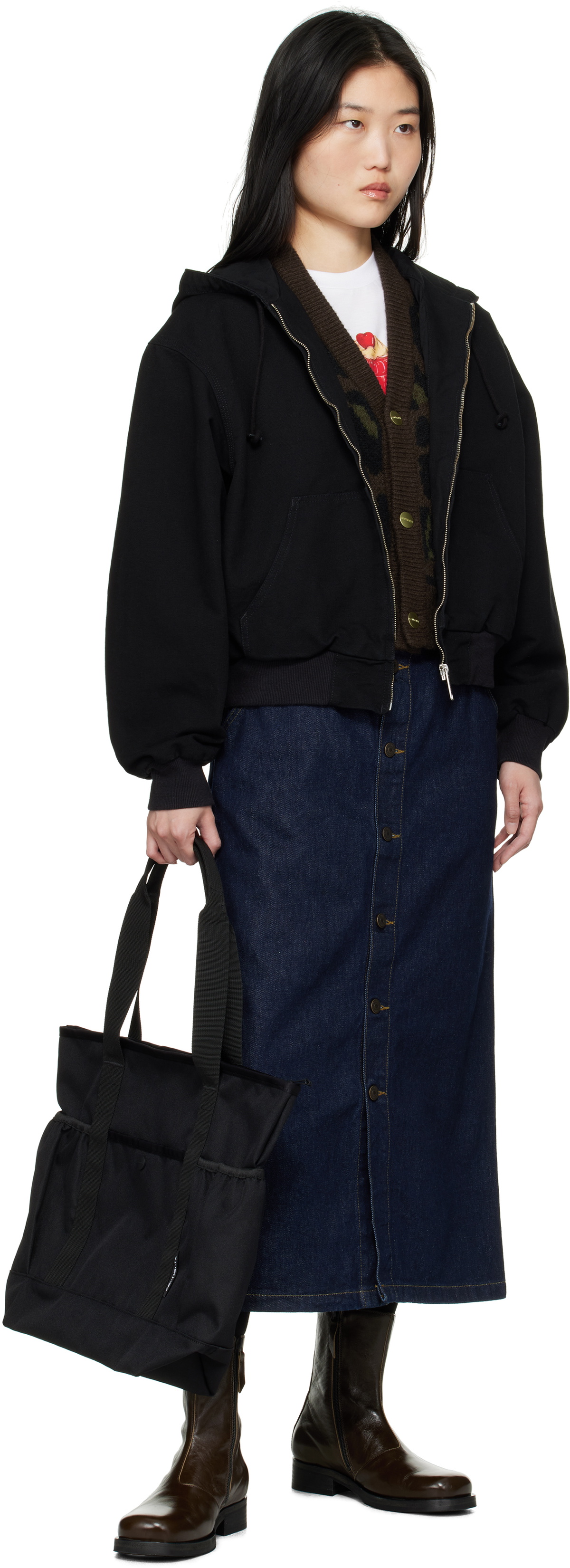 Carhartt Work In Progress Blue Marvin Denim Midi Skirt
