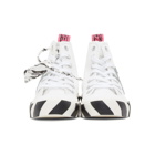 Off-White White and Grey Vulcanized Mid-Top Sneakers