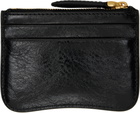 AMI Paris Black Leather Paris Paris Zipped Card Holder