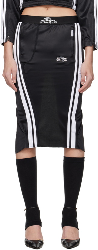 Photo: Prototypes Black Trackpants Pencil Midi Skirt