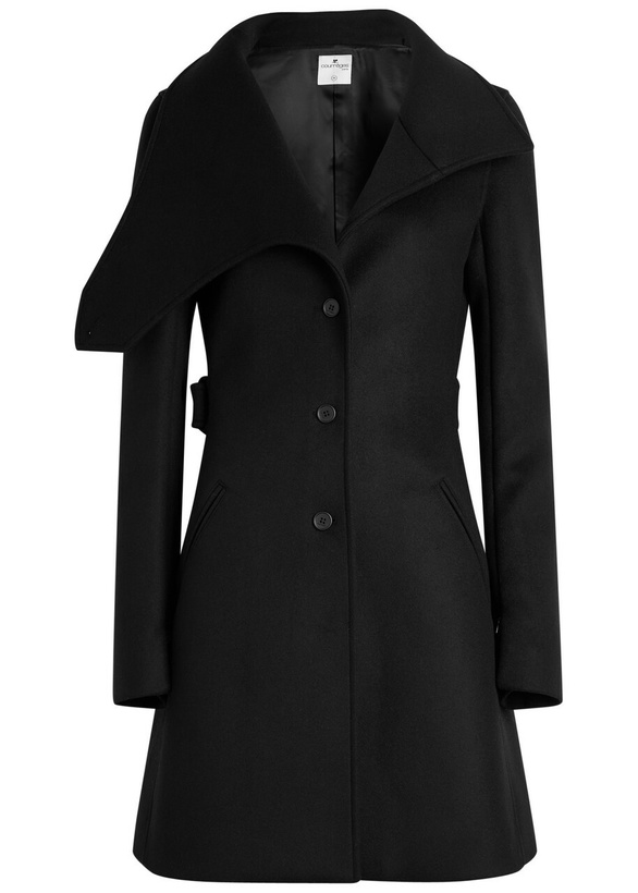 Photo: Courrèges Heritage Belted Wool and Silk-blend Coat Black