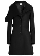 Courrèges Heritage Belted Wool and Silk-blend Coat Black