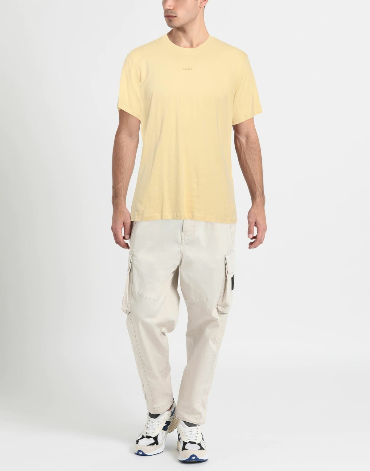 Sandro Mens T-shirt Pastel in Yellow
