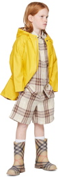 Burberry Kids Yellow Check Cotton Reversible Jacket