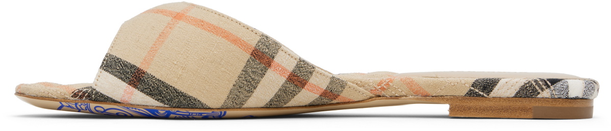 Burberry Beige Check Mews Sandals