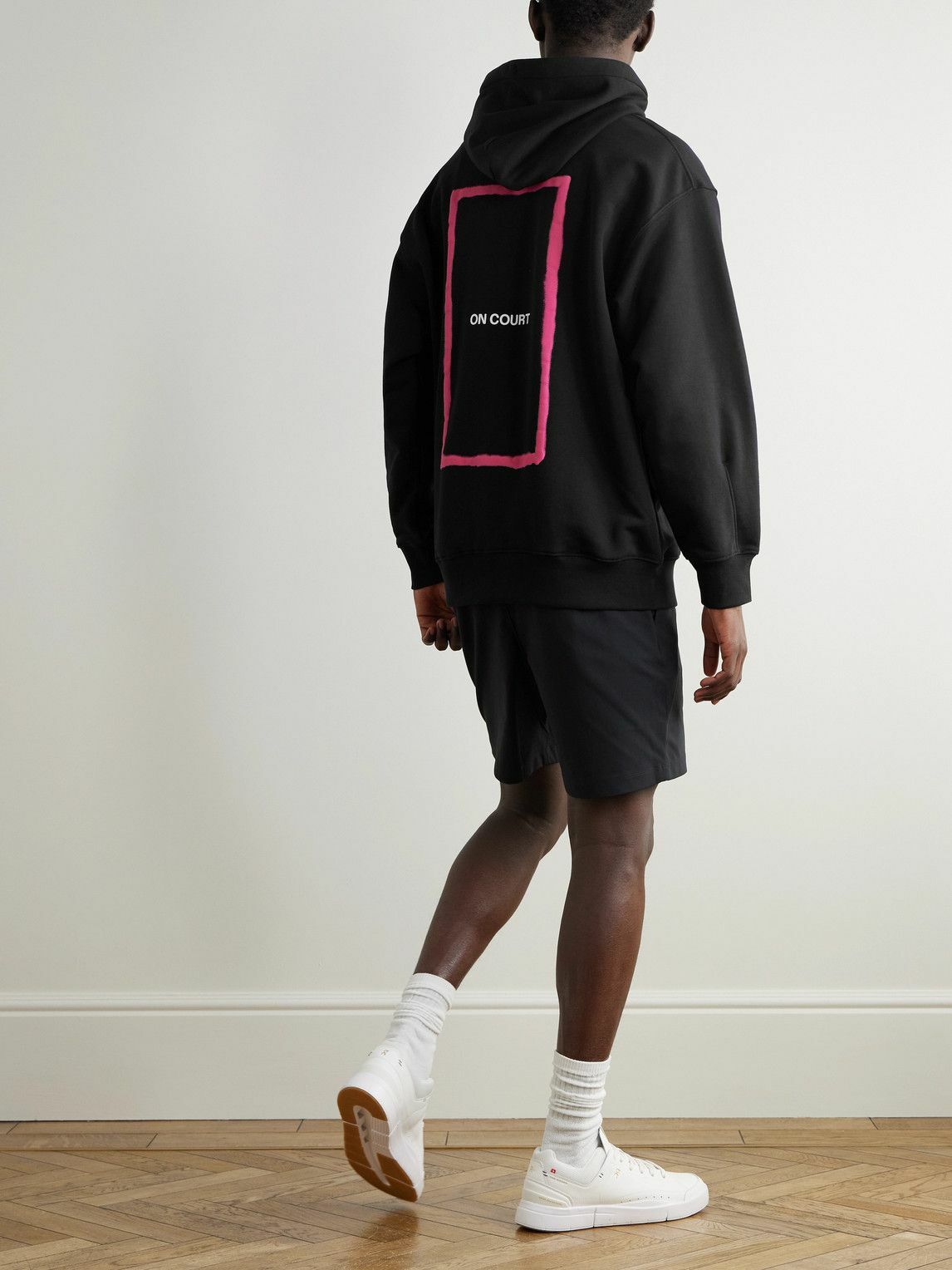 ON - Club Tennis Logo-Print Cotton-Blend Jersey Hoodie - Black On