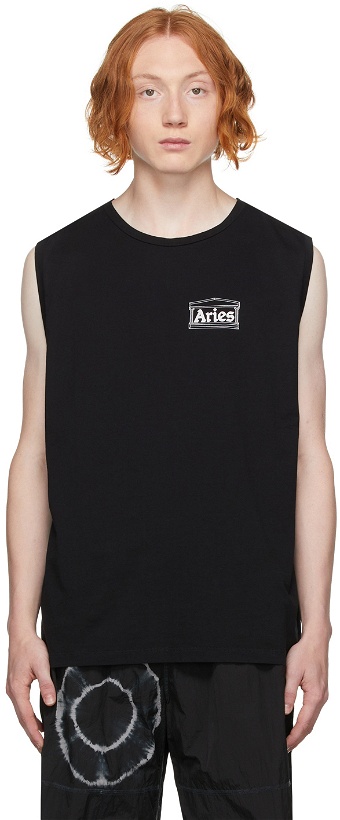 Photo: Aries Black Low Armhole Muscle Sleeveless T-Shirt