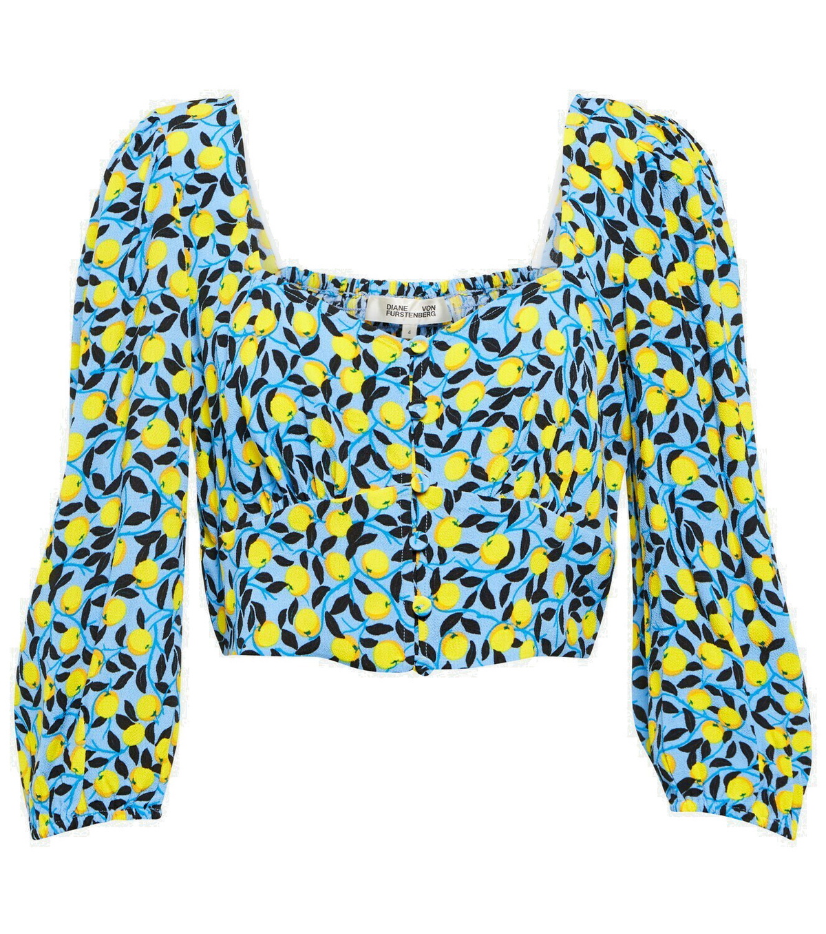 Diane von Furstenberg Floral Crop cheapest Silk Tee