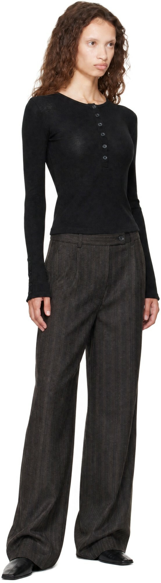 mfpen Black Long Sleeve Henley