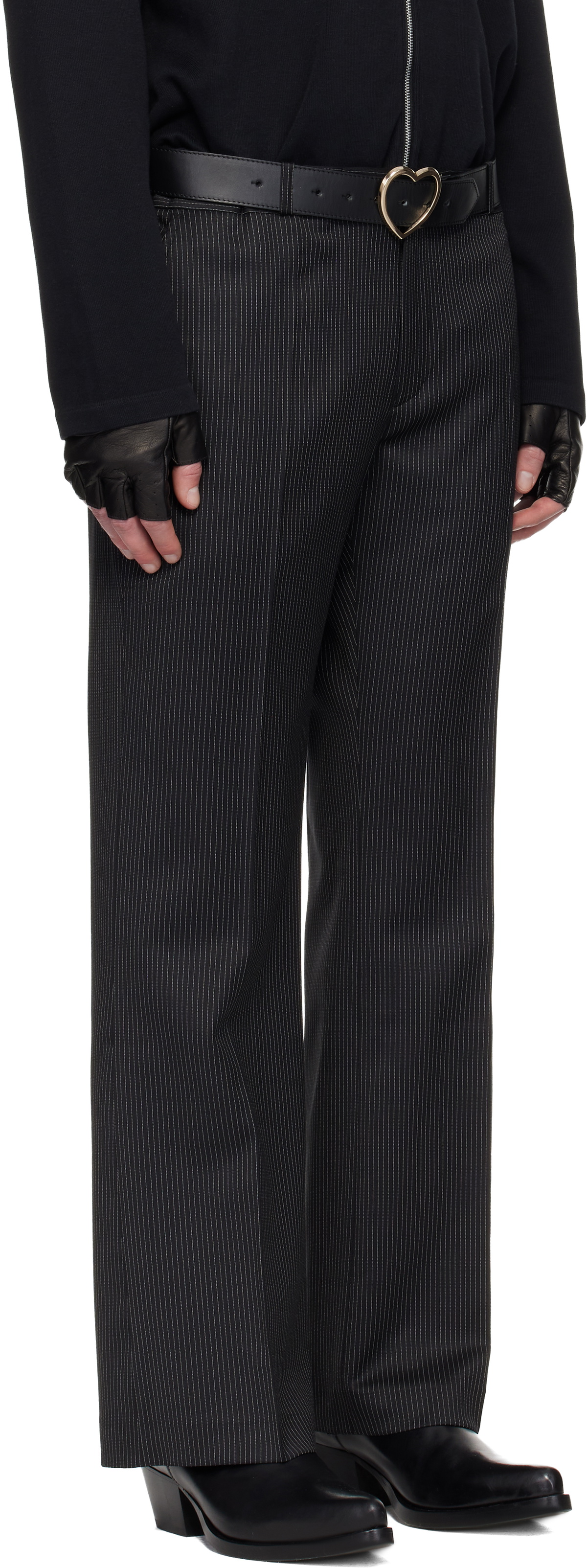 Ernest W. Baker Black Loose Fit Flare Trousers