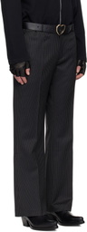 Ernest W. Baker Black Loose Fit Flare Trousers