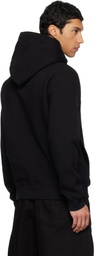 Lanvin Black 'Lanvin' Embroidered Cotton Hoodie