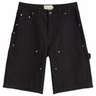 Dime Men's Carpenter Denim Shorts in Jet Black
