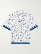 MANAAKI - Hawaiki Camp-Collar Printed Lyocell-Twill Shirt - Blue
