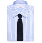 Husbands - Slim-Fit Striped Cotton-Poplin Shirt - Blue