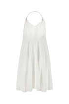 Loewe White Stretch Crepe Flamenco Dress