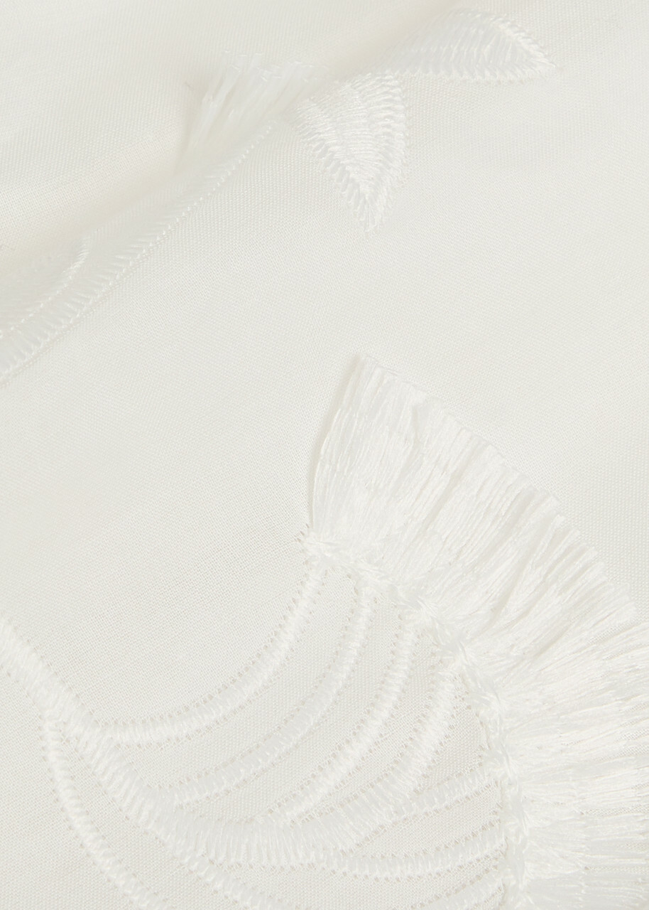 3.1 Phillip Lim Embroidered Tulle and Cotton Midi Skirt White