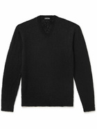 TOM FORD - Open-Knit Brushed Mohair-Blend Sweater - Black