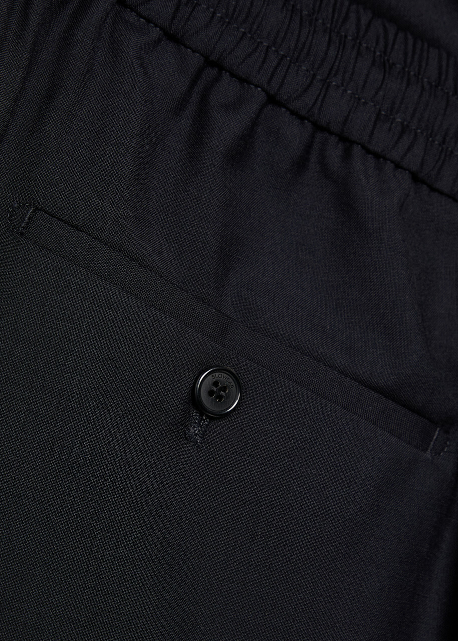 Slowear Drawstring Tapered-leg Wool Trousers Navy
