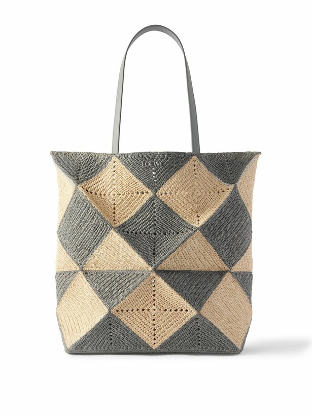 Photo: LOEWE - Paula's Ibiza Puzzle XL Leather-Trimmed Raffia Tote Bag