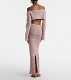 Bananhot Helena open-knit cotton-blend maxi skirt