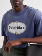 SAINT MXXXXXX - Logo-Print Cotton-Jersey T-Shirt - Blue