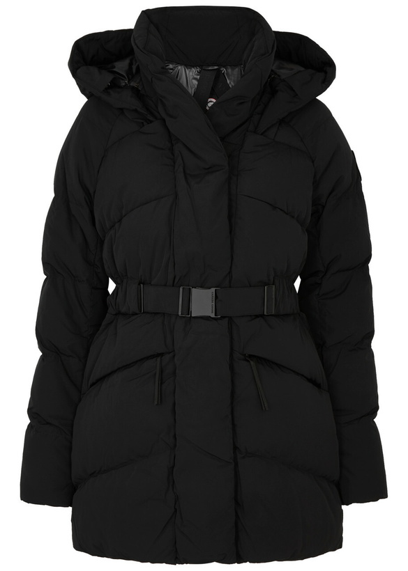 Photo: Canada Goose Marlow Belted Quilted Shell Coat Black