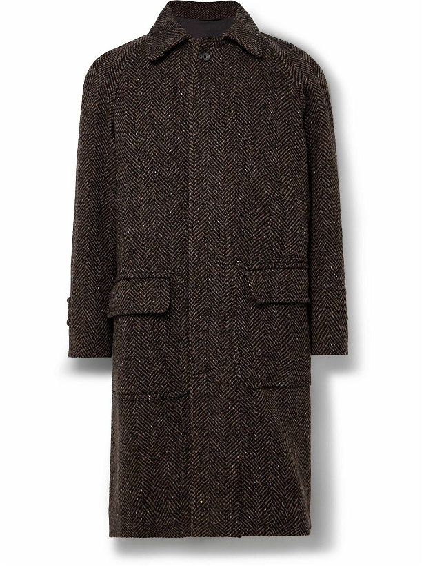Photo: Drake's - Herringbone Wool Overcoat - Brown