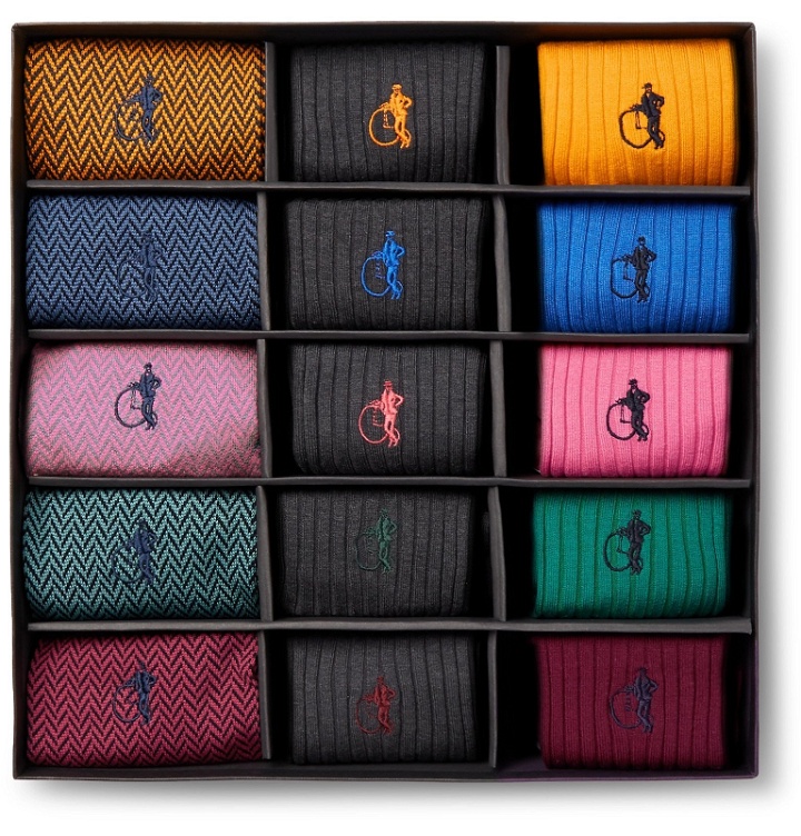 Photo: London Sock Co. - 15-Pack Cotton-Blend Socks - Multi