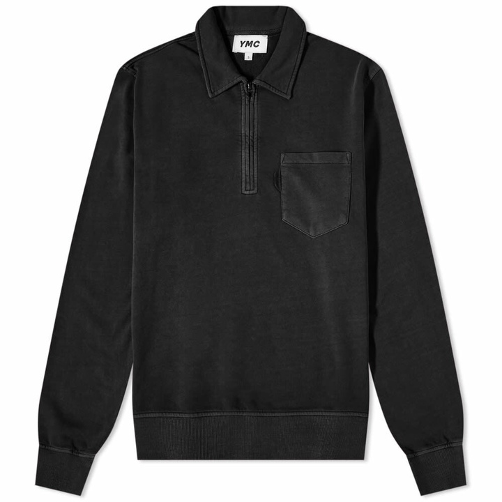 Photo: YMC Men's Sugden Quarter Zip Sweat in Black